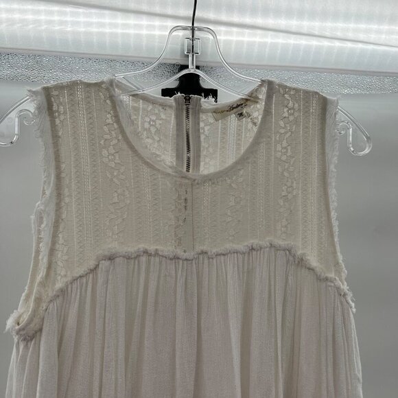 Andree by Unit Women's Sleeveless Off White Flowy Shift Dress Size Medium Zip - Picture 2 of 9